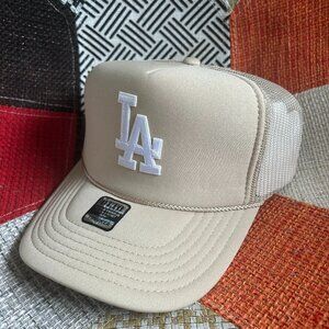 New Khaki Dodgers Trucker Hat